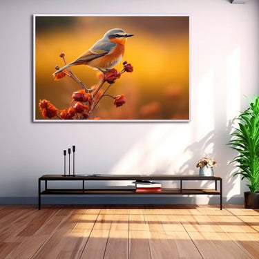 Bird on Branch Painting
